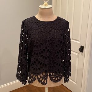 Black eyelet top